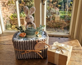 Windeltorte Geschenk zur Geburt Babyparty, Mini Windeltorte Junge Mädchen, Personalisiertes Babygeschenk mit Namen, Geschenkidee Taufe