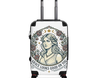 Grace Portrait Blumen Illustration Koffer | 'Grace Looks Good On You' Reisegepäck