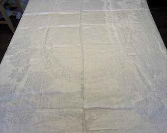 Elegant Vintage Irish Damask Tablecloth Set – 101” x 64” with 8 Unused Matching Napkins