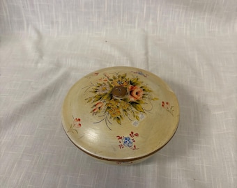 Ciotola vintage con coperchio, decorata a mano con motivi floreali – Prodotta in Giappone