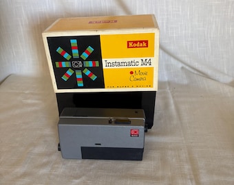 Cámara de cine Kodak Instamatic M4 Super 8 vintage con caja original: ¡un clásico de los años 60!