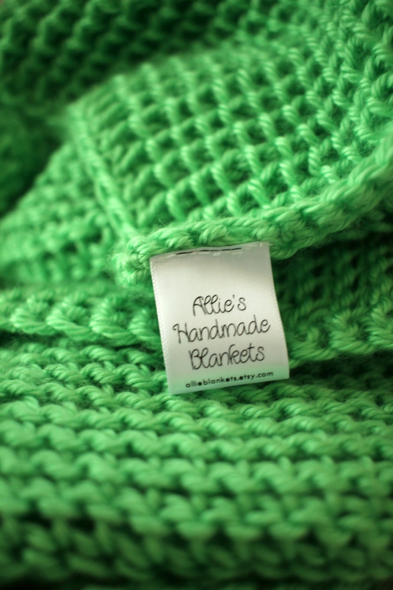 Solid Afghan Throw Blanket Crochet Solid Bright Green Made Etsy