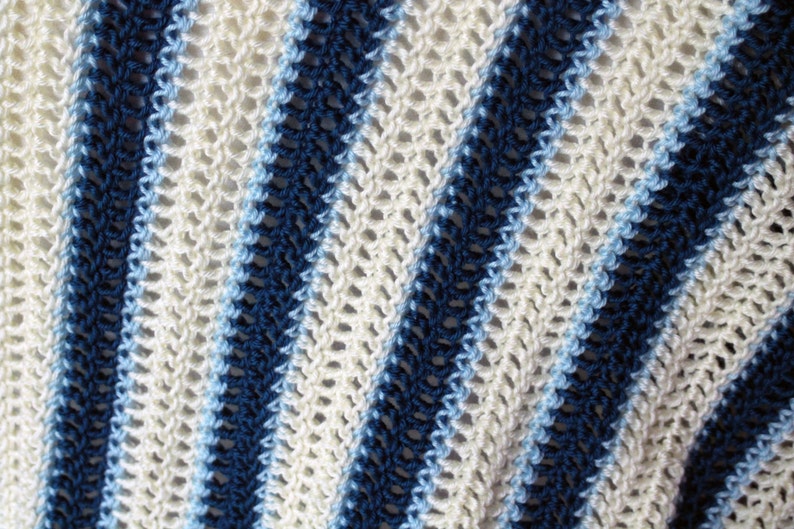 Striped Afghan Throw Blanket Modern Crochet Vertical Etsy