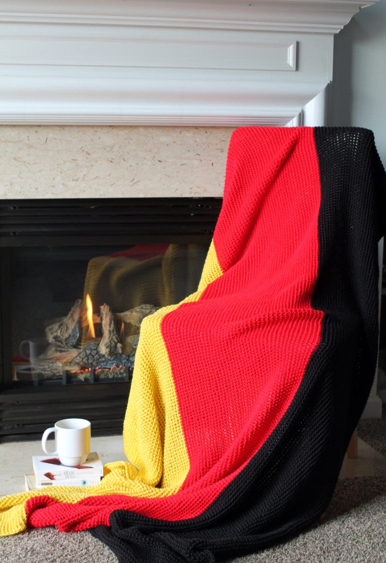 German Flag Afghan Throw Blanket Crochet Made To Order Etsy