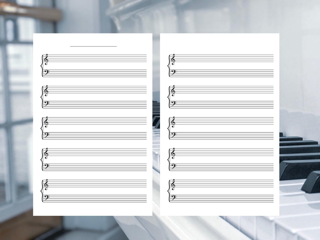 Grand Staff Sheet Music Printable | Treble & Bass Clef Manuscript PDF ...