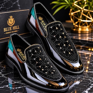 Mens Black and Gold Dress Shoes - Etsy Mens Black and Gold Dress Shoes - Etsy