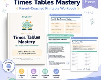 Cuaderno de ejercicios de matemáticas para dominar las tablas de multiplicar de tercer grado (digital)