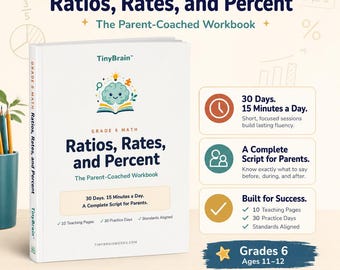 Cuaderno de ejercicios de matemáticas para sexto grado: razones, tasas y porcentajes (digital)