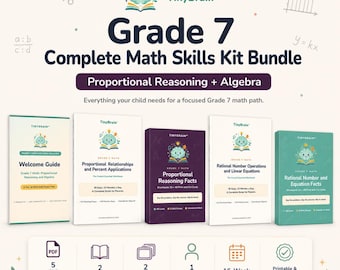Paquete completo de fluidez en matemáticas de 7.º grado (digital), razonamiento proporcional y álgebra.