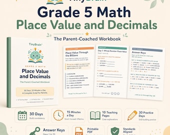 Cuaderno de ejercicios de matemáticas de 5.º grado: Valor posicional y decimales (digital)