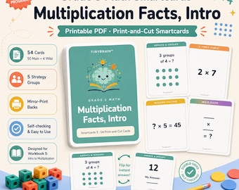 Tarjetas inteligentes (digitales) para la introducción a las tablas de multiplicar de matemáticas de tercer grado
