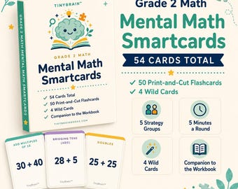 Tarjetas inteligentes de cálculo mental para segundo grado (digitales)