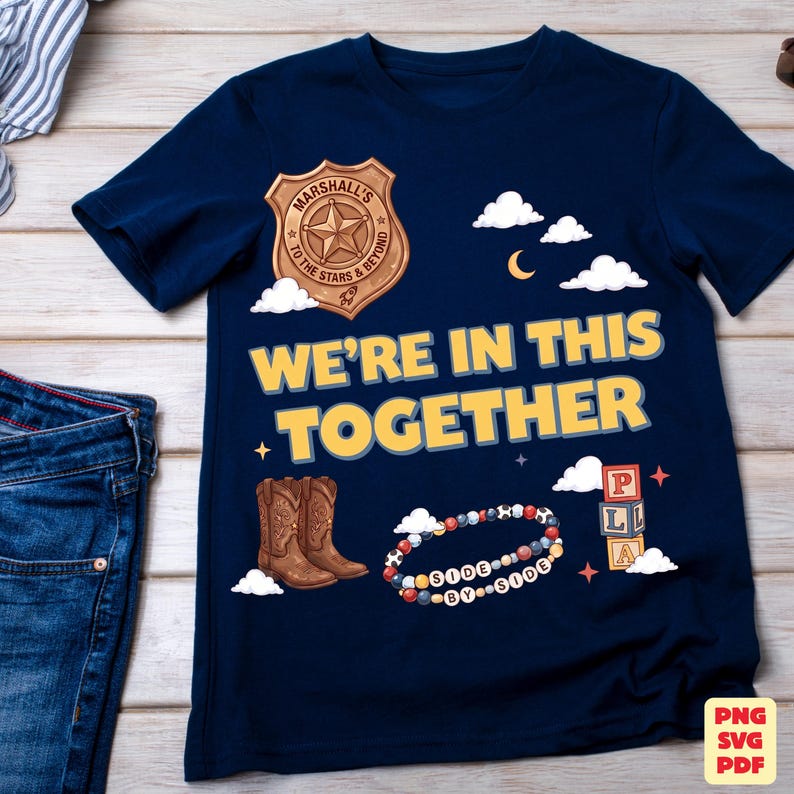 Retro Toy Story 5 PNG, I Knew It I Knew You Western Cowgirl Boots Vriendschap Armband Shirt Design Grafisch Downloadbestand afbeelding 5