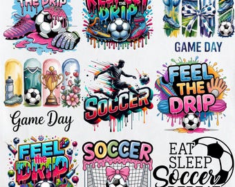 Soccer Bundle SVG PNG PDF | Respect The Drip Graffiti Sublimation | Game Day Soccer Clipart | Eat Sleep Soccer Repeat Digital Download