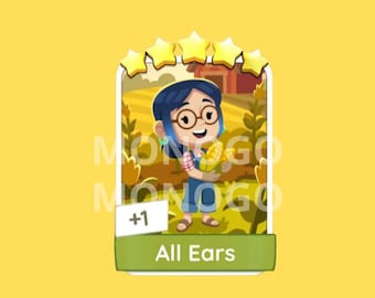 All Ears - Monopoly_Go Sticker 5 Star - Happy Harvest Album ( Fast Delivery )