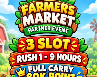 Monopoly GO FARMERS MARKET Partners Event Rush 3 Slot - Full Carry 80K Point Cheapest