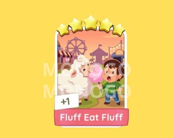 Fluff Eat Fluff - Monopoly_Go Sticker 5 Star - Happy Harvest Album ( Fast Delivery )