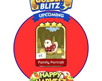 Family Portrait Golden Blitz Monopoly Go 4 Star Stickers - Happy Harvest Album ( Fast Delivery )