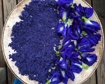 Organic Blue Butterfly Pea Flower Powder | Natural Herbal Tea, Smoothie Mix (Vegan Superfood)
