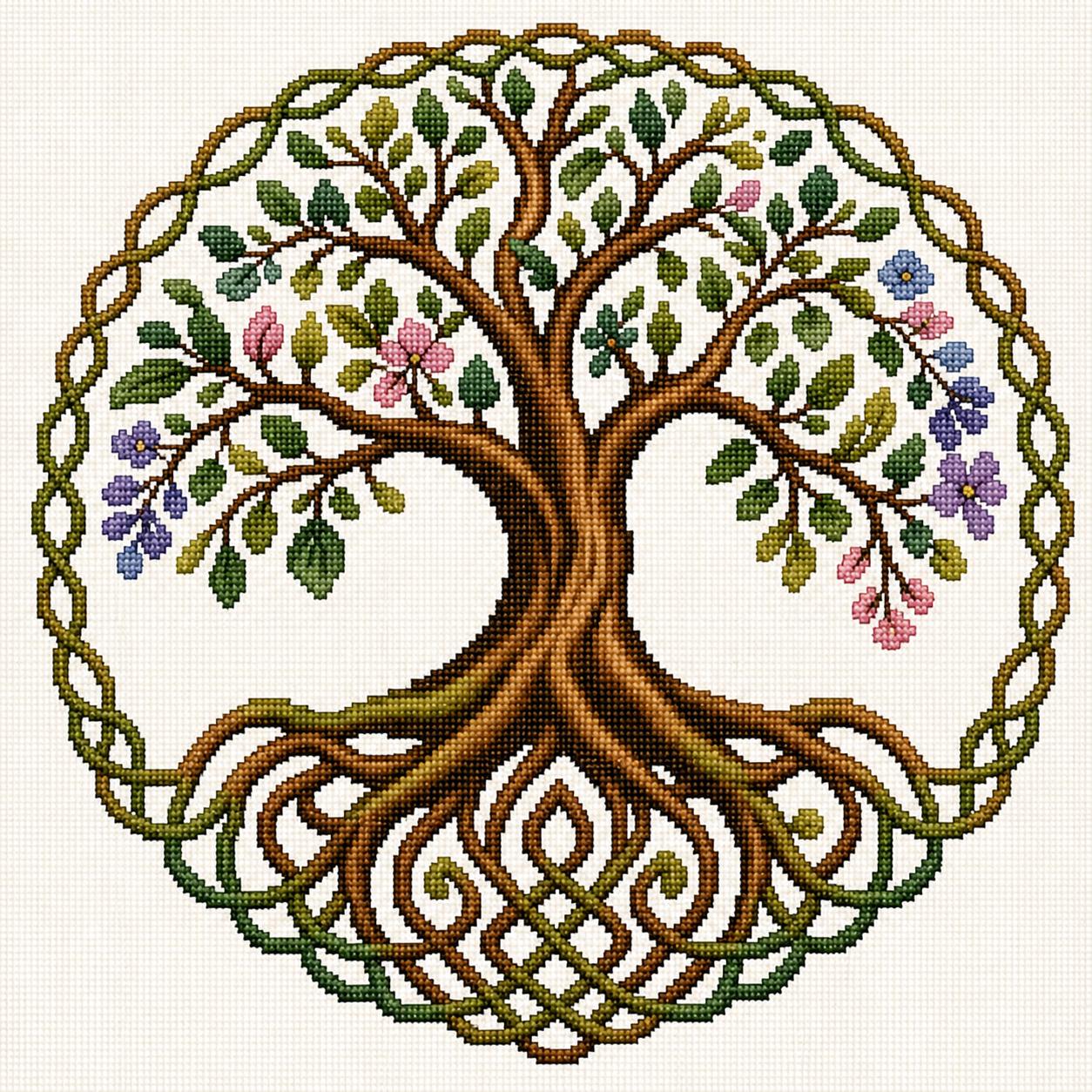 Tree of Life Cross Stitch PDF Pattern | Power of Grounding - Etsy