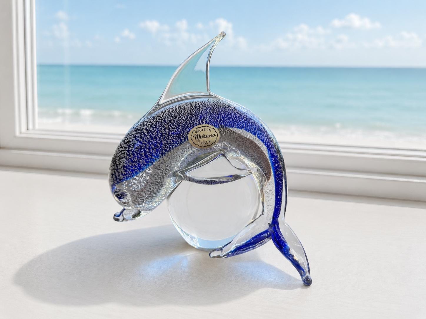 Blue Murano Glass Dolphin - Etsy