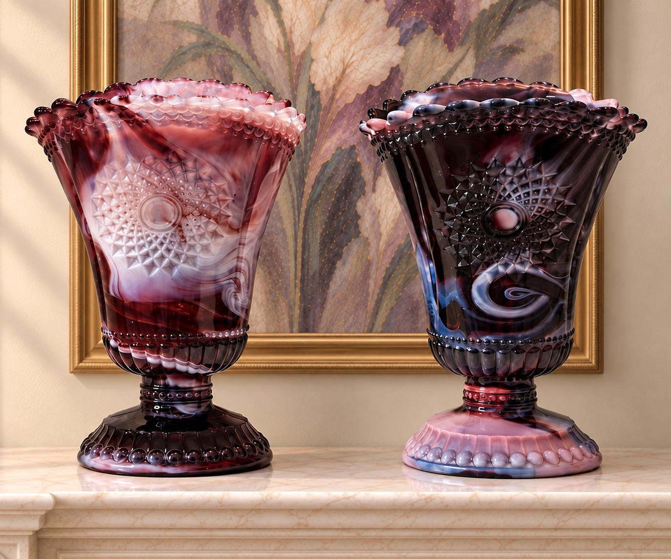 アンティーク　アメジスト　フラワーベース パープル アメリカン　美品 Antique Purple Glass Vase - Etsy