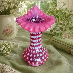 Fenton Pink Vase - Etsy