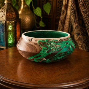 Vintage Royal Gorge Scenic Railroad Pottery Bowl, Mid Century Colorado Souvenir Swirl Clay Catchall, Inscribed Nemadji Style