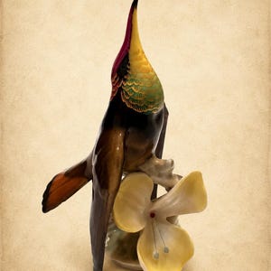 Vintage Hutschenreuther Hummingbird Figurine by Hans Achtziger – German Porcelain Art 1970s