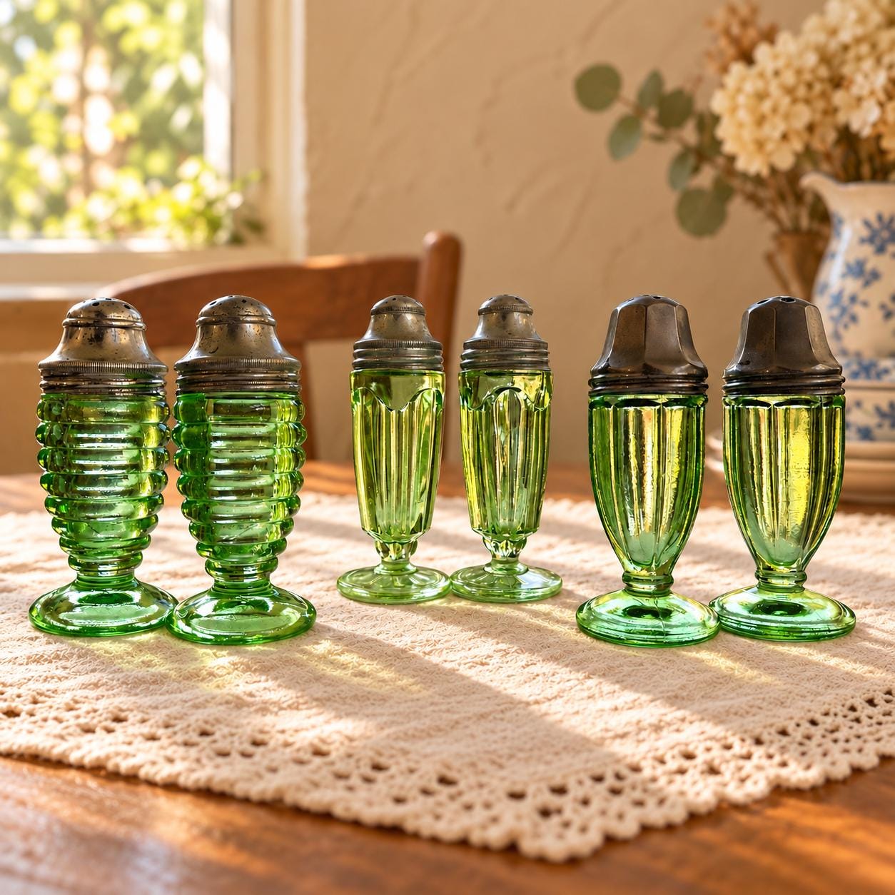 ヴァセリン調 ガラスソルトディッシュ Vaseline Glass Salt and Pepper Shakers - Etsy
