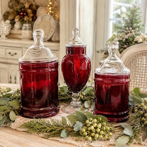 Set Ruby Red Canister - Etsy