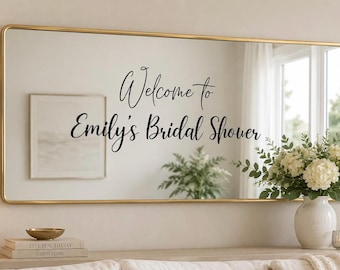 Personalized Mirror Decal | Custom Stickers, Bridal Shower Decor