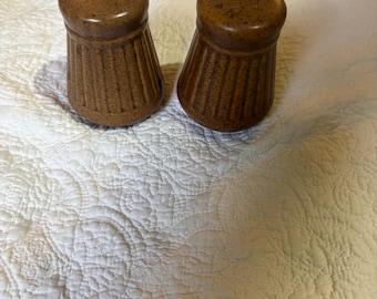 Vintage Monmouth stone ware salt and pepper shakers