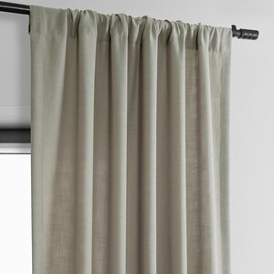 Light Taupe Classic Faux Linen Curtains, Single Panel Window Curtains ...