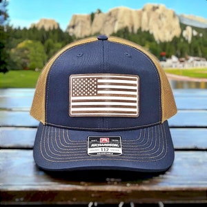 US Flag Walnut Acrylic Classic Trucker Hat image 1