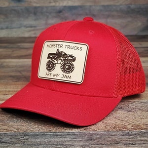 Monster Truck 1 Custom Name Kids Classic Trucker Hat image 4