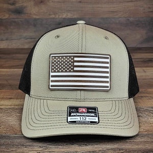 US Flag Walnut Acrylic Classic Trucker Hat image 6