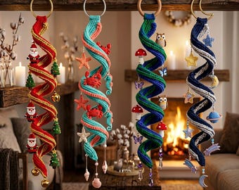 Crochet Spiral Wind Spinner Pattern | 4 Themed Designs (PDF Download)