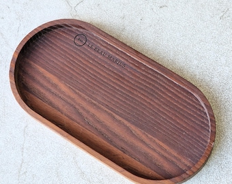 Plateau de service mini en frêne 200 x 100 x 15 mm | Plateau petit-déjeuner & café | Bois naturel artisanal | Cadeau gourmand