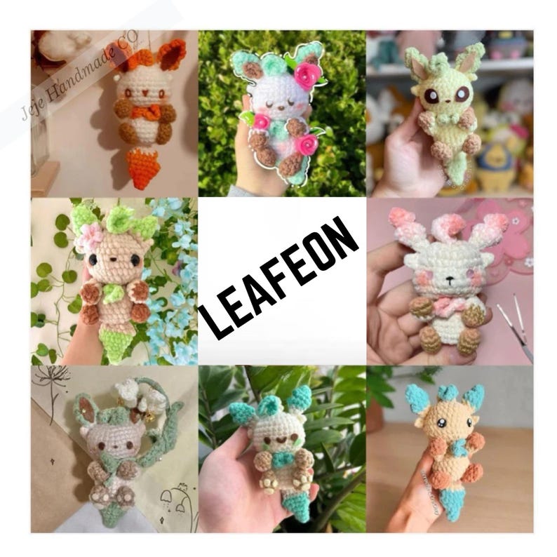 Eeveelutions Pokémon Amigurumi Keychain Crochet Pattern (PDF Download ...