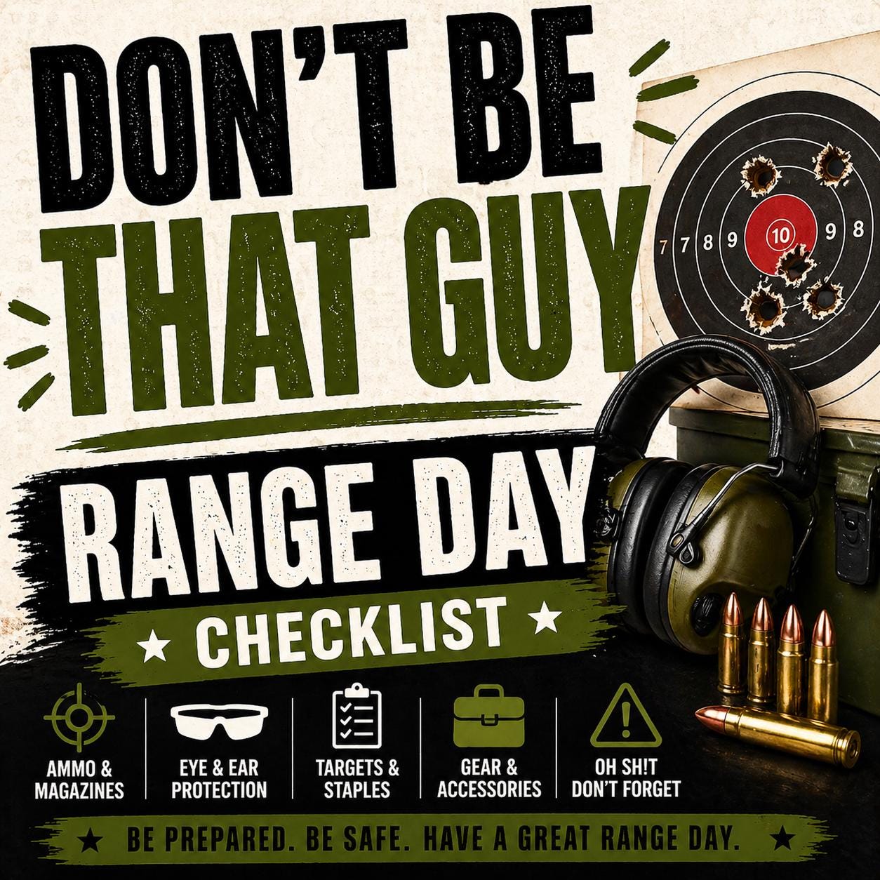 General Range Checklist.pdf Funny Range Day Checklist Printable | Don’t Be That Guy Shooting Range ...