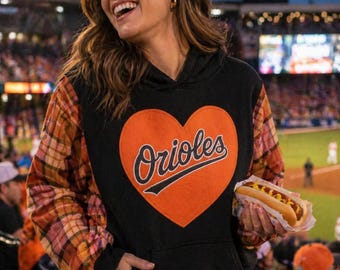Orioles Heart Hoodie Flannel