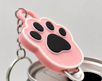 Cute Paw Print Nail Saver Keychain | Can Tab Opener | Soda Can Opener Tool | Nail Protector Keychain | Cat Lover Gift