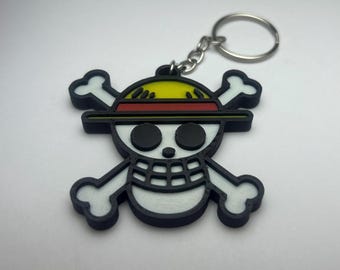Anime strawhat skull symbol keychain | 3d printed bag tag or keychain|