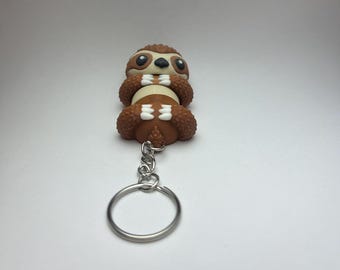 Flexi Sloth Keychain | 3D printed Fidget Toy Bag Charm |