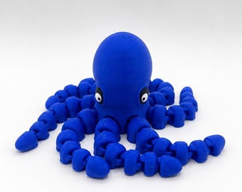 Polvo de mesa flexível e fofo – Polvo articulado impresso em 3D – Criatura marinha antiestresse – Amigo de mesa oceânico – Brinquedo flexível para presente