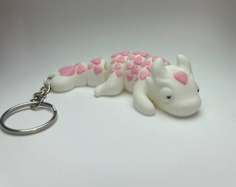 Flexi love Dragon Keychain | 3D Printed Flexible Fantasy Accessory