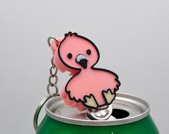 Llavero abrelatas de flamenco adorable / Abrelatas / Llavero para uñas / Llavero de pájaro / Accesorio abrebotellas adorable