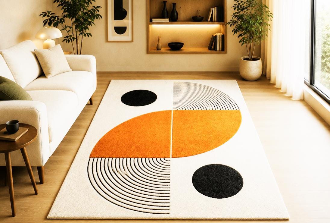 Modern Geometric Tufted Area Rug - Etsy