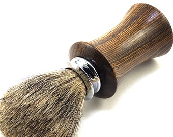 Bocote Wooden Badger Hair Shaving Brush with Chrome Accent